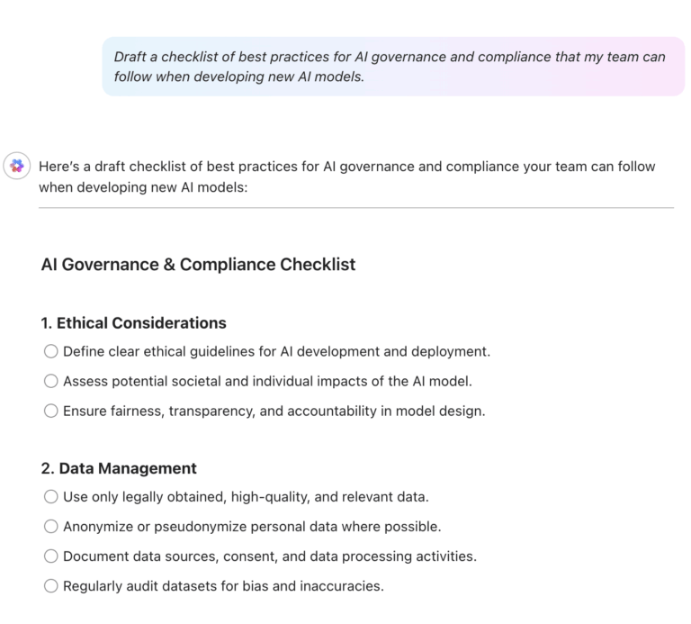 ClickUp Brain AI Governance use case